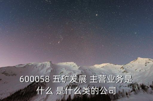 600058 五礦發展 主營業務是什么 是什么類的公司