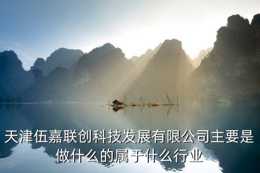 天津伍嘉聯創科技發展有限公司主要是做什么的屬于什么行業