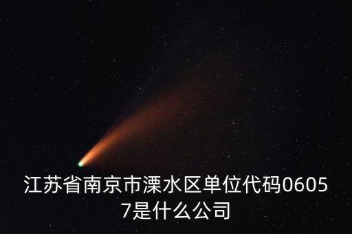 00575是什么公司，江蘇省南京市溧水區單位代碼06057是什么公司
