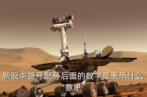 新股中簽號配號后面的數字是表示什么意思