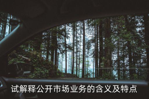 試解釋公開市場業務的含義及特點