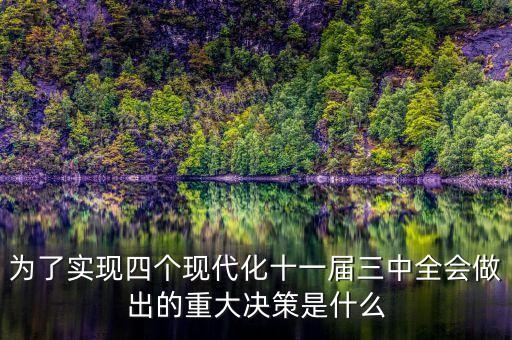 為了實(shí)現(xiàn)四個(gè)現(xiàn)代化十一屆三中全會做出的重大決策是什么