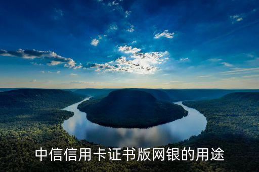 中信網付卡有什么用，中信銀行信用卡網付卡