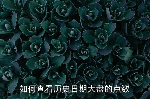 如何查看歷史日期大盤的點數