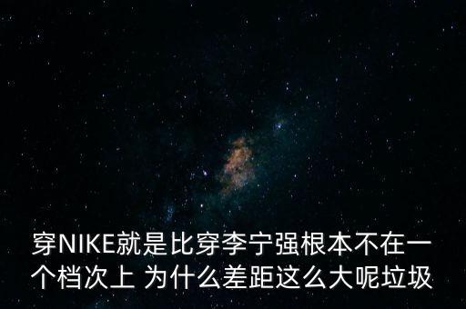 穿NIKE就是比穿李寧強(qiáng)根本不在一個檔次上 為什么差距這么大呢垃圾