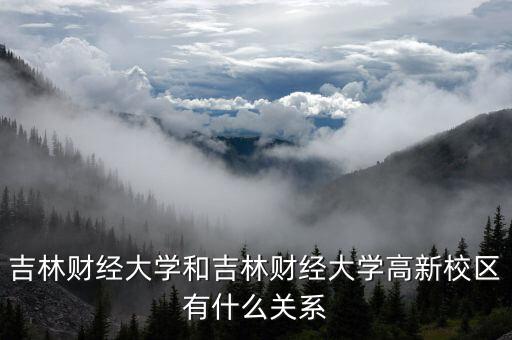 吉林財經大學和吉林財經大學高新校區有什么關系