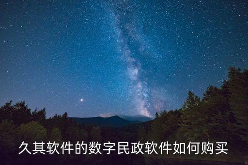久其軟件的數字民政軟件如何購買