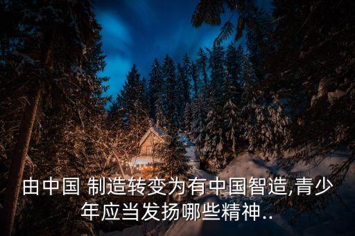 由中國 制造轉變為有中國智造,青少年應當發揚哪些精神..
