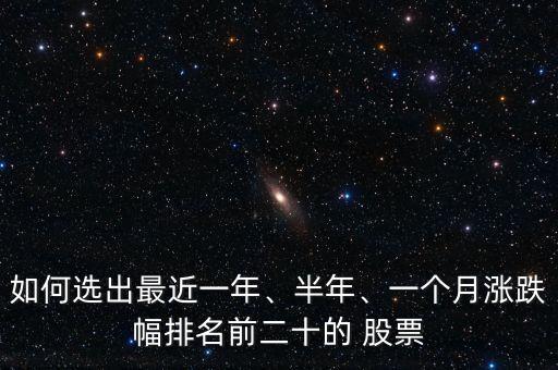 如何選出最近一年、半年、一個月漲跌幅排名前二十的 股票