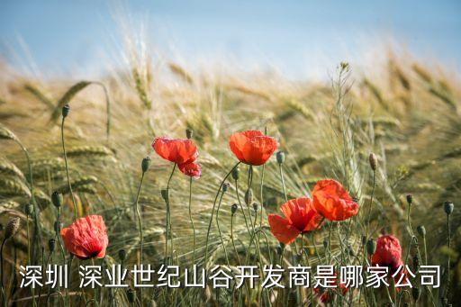 深圳 深業世紀山谷開發商是哪家公司