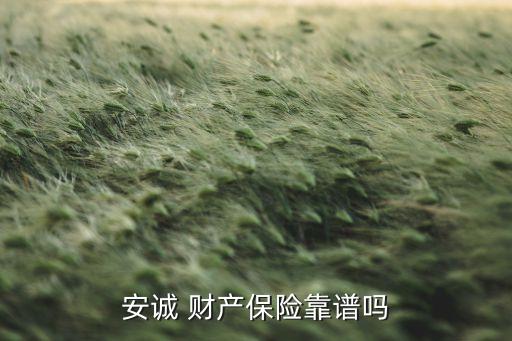 安誠 財產保險靠譜嗎