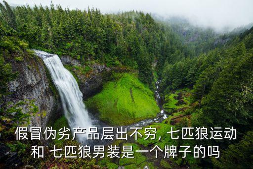 假冒偽劣產品層出不窮, 七匹狼運動和 七匹狼男裝是一個牌子的嗎
