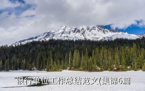  銀行單位工作總結范文(集錦6篇
