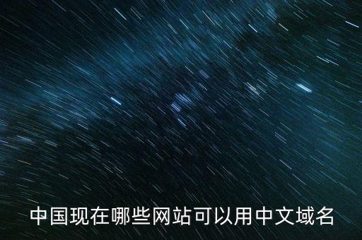 中國現在哪些網站可以用中文域名