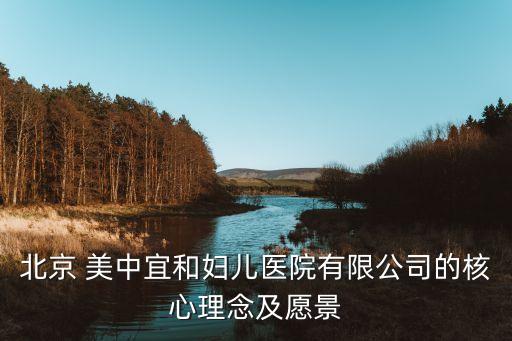 北京 美中宜和婦兒醫院有限公司的核心理念及愿景