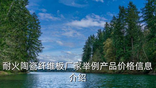 耐火陶瓷纖維板廠家舉例產品價格信息介紹