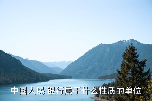 中國人民 銀行屬于什么性質的單位
