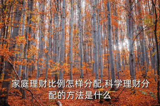  家庭理財比例怎樣分配,科學理財分配的方法是什么