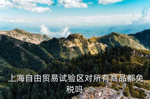  上海自由貿易試驗區對所有商品都免稅嗎