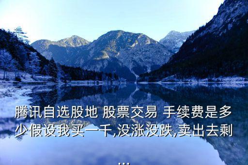 騰訊自選股地 股票交易 手續費是多少假設我買一千,沒漲沒跌,賣出去剩...