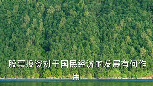  股票投資對于國民經濟的發展有何作用