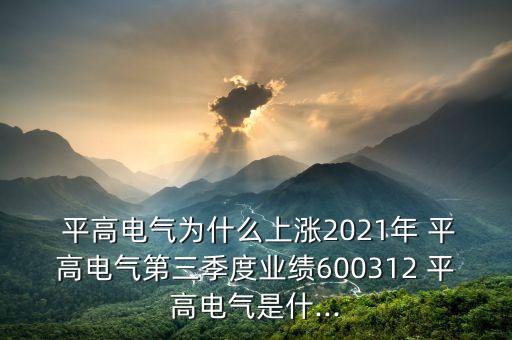  平高電氣為什么上漲2021年 平高電氣第三季度業績600312 平高電氣是什...