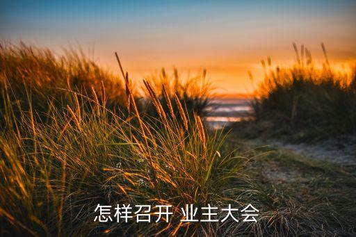 怎樣召開 業主大會