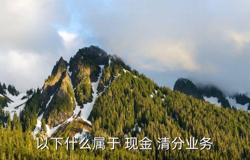 以下什么屬于 現金 清分業務