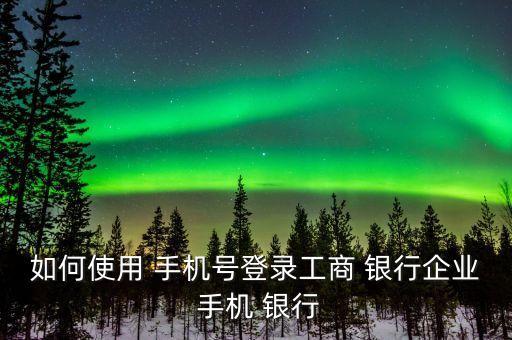 如何使用 手機號登錄工商 銀行企業 手機 銀行