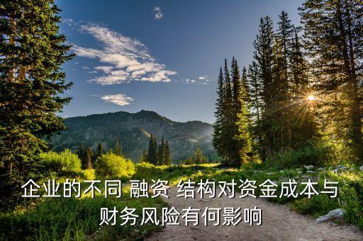 企業的不同 融資 結構對資金成本與財務風險有何影響
