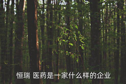  恒瑞 醫藥是一家什么樣的企業