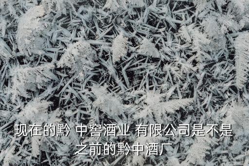 現在的黔 中窖酒業 有限公司是不是之前的黔中酒廠