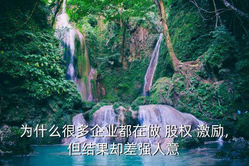 為什么很多企業都在做 股權 激勵,但結果卻差強人意
