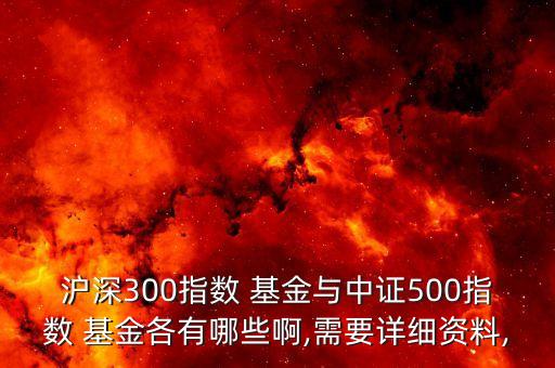 滬深300指數 基金與中證500指數 基金各有哪些啊,需要詳細資料,