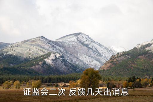 證監會二次 反饋幾天出消息