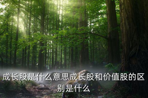 成長股是什么意思成長股和價值股的區別是什么