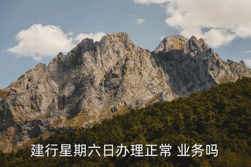 建行星期六日辦理正常 業務嗎