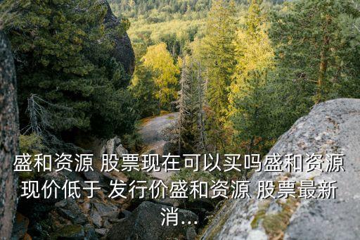 盛和資源 股票現在可以買嗎盛和資源現價低于 發行價盛和資源 股票最新消...
