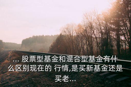 ... 股票型基金和混合型基金有什么區別現在的 行情,是買新基金還是買老...