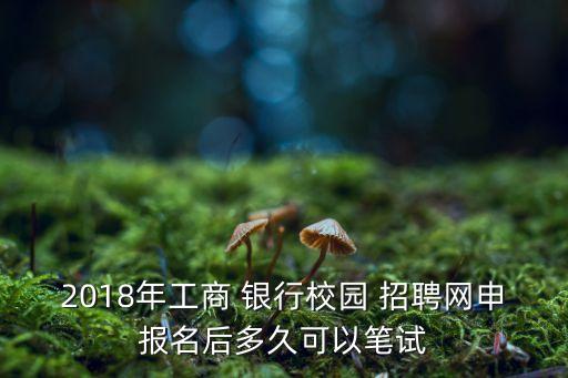 2018年工商 銀行校園 招聘網申報名后多久可以筆試