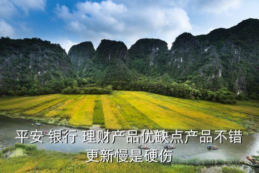 平安 銀行 理財產品優缺點產品不錯更新慢是硬傷
