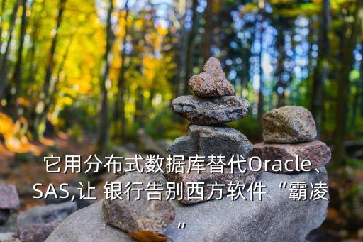 它用分布式數據庫替代Oracle、SAS,讓 銀行告別西方軟件“霸凌”