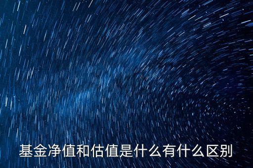 基金凈值和估值是什么有什么區別