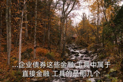 ...企業債券這些金融 工具中屬于直接金融 工具的是那幾個