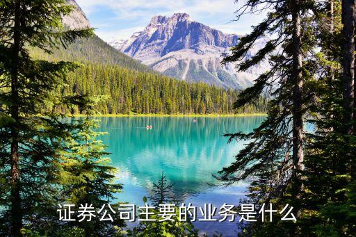 證券公司主要的業務是什么
