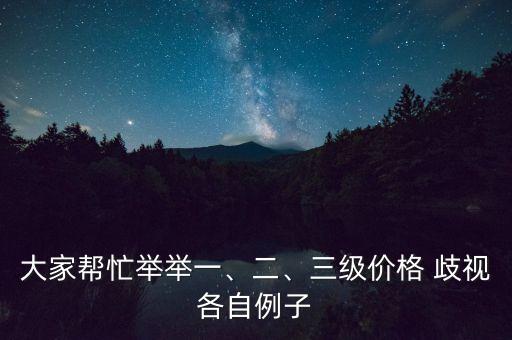 大家幫忙舉舉一、二、三級價格 歧視各自例子