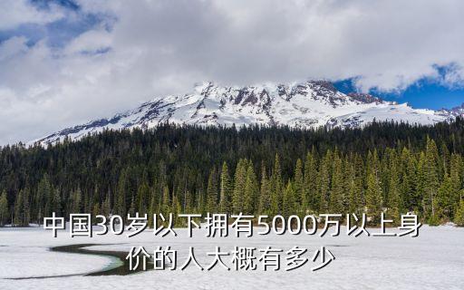 中國30歲以下擁有5000萬以上身價的人大概有多少
