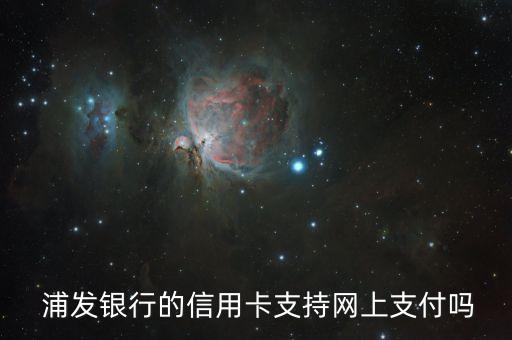  浦發銀行的信用卡支持網上支付嗎