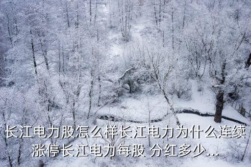 長江電力股怎么樣長江電力為什么連續漲停長江電力每股 分紅多少...