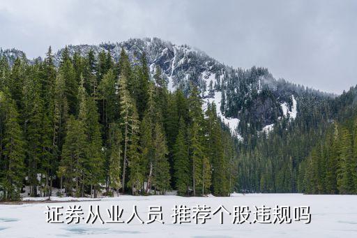 證券從業人員 推薦個股違規嗎